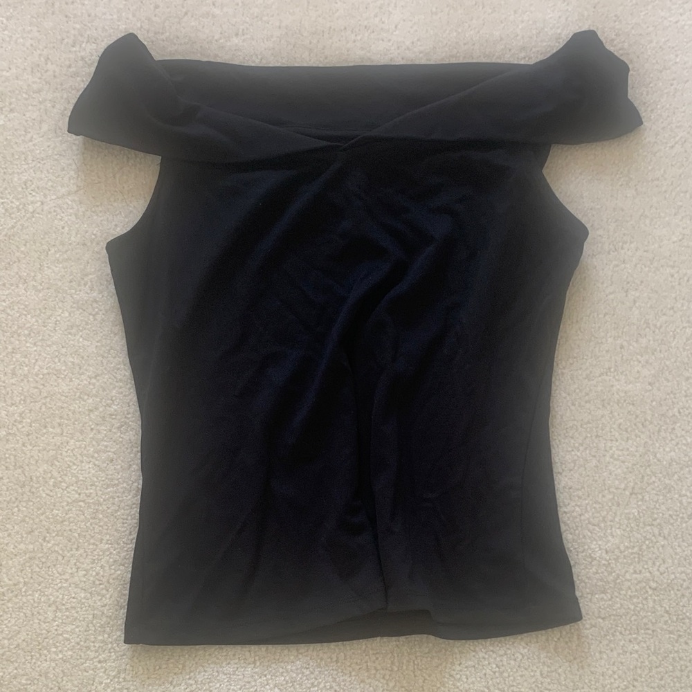 Who What Wear Black Off-Shoulder Tank Top